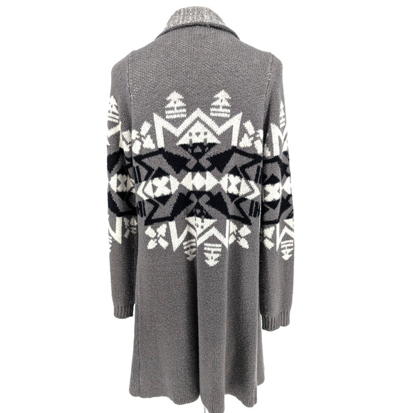 Show Me Your Mumu Yummy Sweater Gray Cozy Shawl Collar Boho Aztec Cardigan Small - Picture 4 of 11